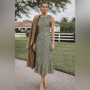 JS Collections Soutache Mermaid Midi Dress Size 2